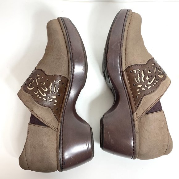 Ariat Tambour Women's Size 9 Leather Clogs Slip On Wedge Heel Mule Shoe - Picture 4 of 15